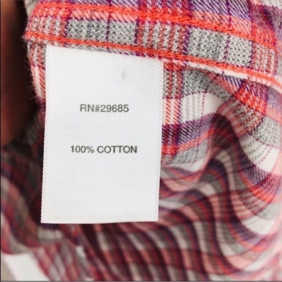 PENDLETON Red and White Checkered Plaid Long Sleeve Button Up Shirt Small PETITE - Picture 6 of 7